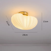 Modern Ceramic Lantern LED Flush Mount Ceiling Light Fixture in Art Deco Style_Eggshell_Dimensions