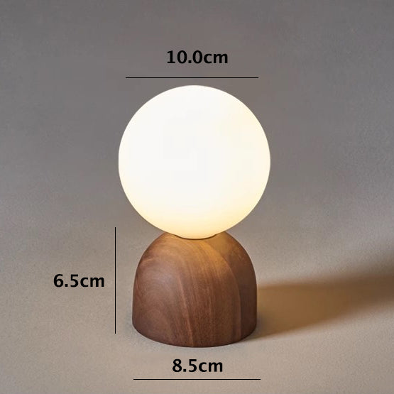 Modern &amp; Contemporary Globe Table Lamp with Walnut Wood Stand