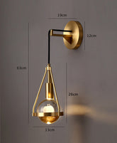 Modern & Contemporary Raindrop Golden Wall Light Dimensions