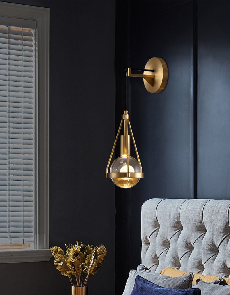 Modern &amp; Contemporary Raindrop Golden Wall Light in Contemporary Living Space