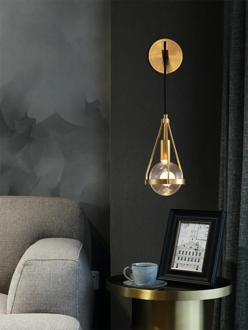 Modern &amp; Contemporary Raindrop Golden Wall Light in Modern Living Space