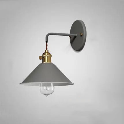 Nordic Industrial Cone Gray Wall Light