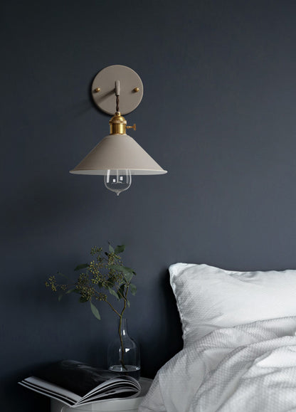 Nordic Industrial Cone Blue Wall Light