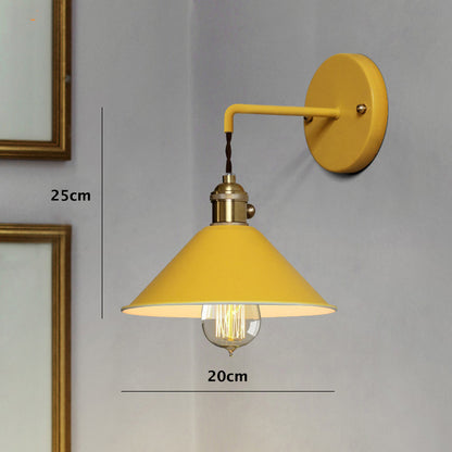 Nordic Industrial Cone Blue Wall Light