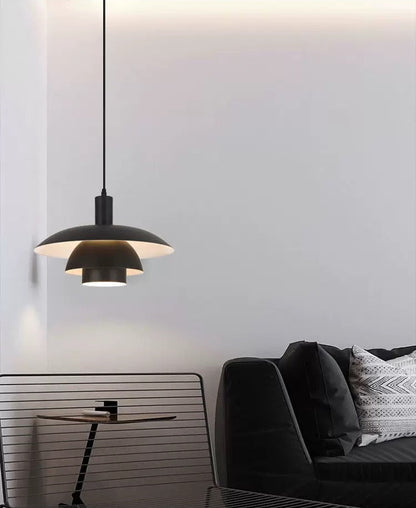 Scandi Mid-Century Modern Black Umbrella Ceiling Pendant Light