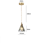 Vintage Green Leaves Stained Bubbly Glass Ceiling Pendant Light Dimensions