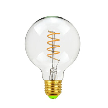 Vintage Industrial 9.5cm LED Edison Globe with Spiral Filament Pattern