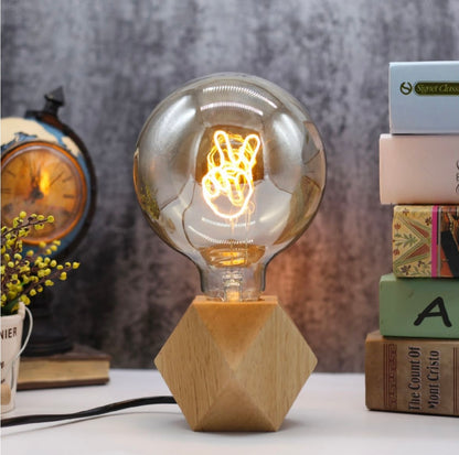 Vintage Industrial Large LED Edison Globe with Peace Filament Pattern