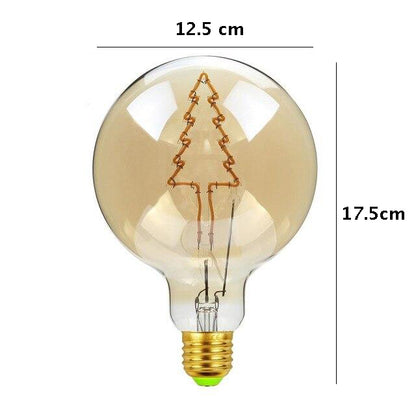 Vintage Industrial Large LED Edison Globe with Tree Filament Pattern