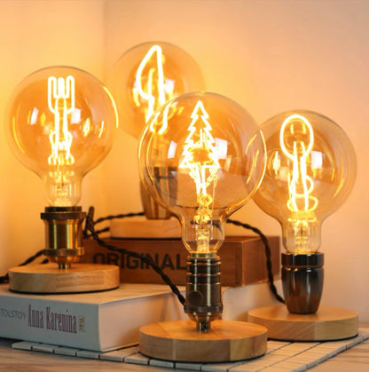 Vintage Industrial Large LED Edison Globe with Tree Filament Pattern
