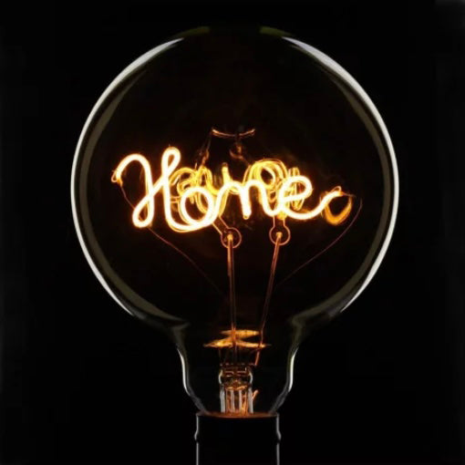 Vintage Industrial Large LED Edison Globe with Filament Text Home