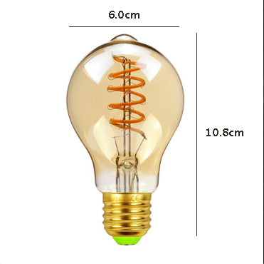 Vintage Industrial Pear-shaped LED Edison Globe with Spiral Filament Pattern