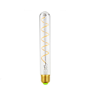 Vintage Industrial Rod-shaped LED Edison Globe with Spiral Filament Pattern