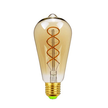 Vintage Industrial Teardrop-shaped LED Edison Globe with Braid Filament Pattern