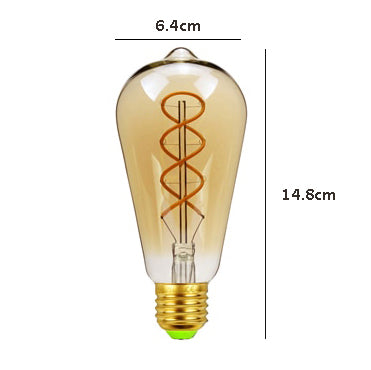 Vintage Industrial Teardrop-shaped LED Edison Globe with Braid Filament Pattern