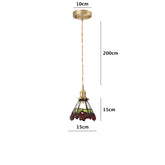 Vintage Red Berries Stained Glass Ceiling Pendant Light Dimensions
