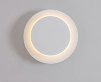 White Geometric LED Wall Light in Scandinavian Style Round