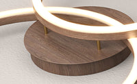 Wooden LED Flush Mount Ceiling Light with Single, Double or Triple Rings in Modern & Contemporary Style_Close up
