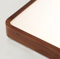 Wooden Square LED Flush Mount Ceiling Light in Scandinavian Style Close up