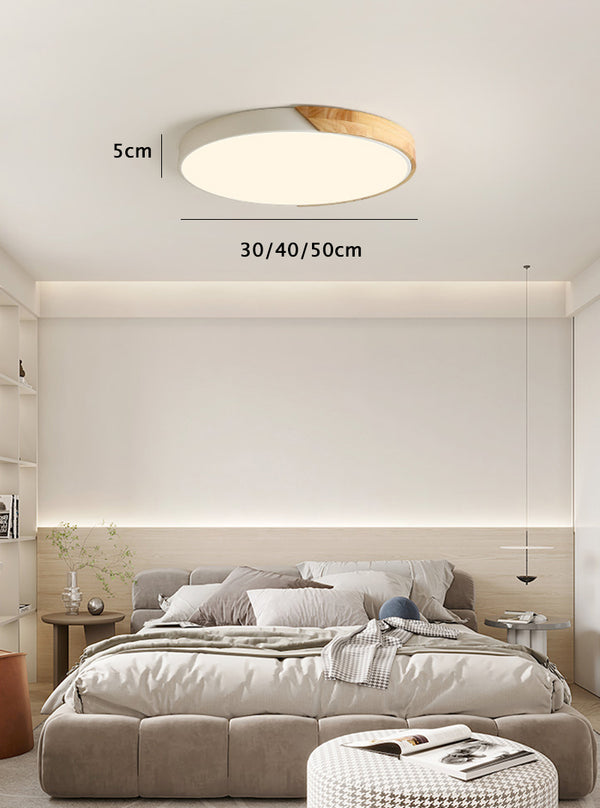 Wooden and Acrylic LED Flush Mount Ceiling Light in Scandinavian Style_Dimensions
