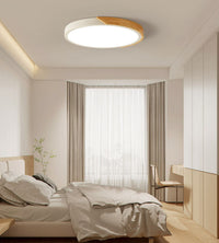 Wooden and Acrylic LED Flush Mount Ceiling Light in Scandinavian Style_White_in Cozy Space
