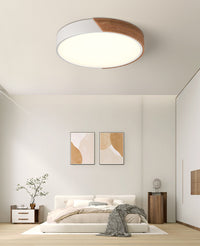 Wooden and Acrylic LED Flush Mount Ceiling Light in Scandinavian Style