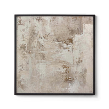 Minimalist Abstract Earth Tone Painting Wall Art in Beige Brown and White
