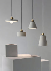 Handmade Artisanal Cement Pendant LED Light in Nordic Style - Bulb Included