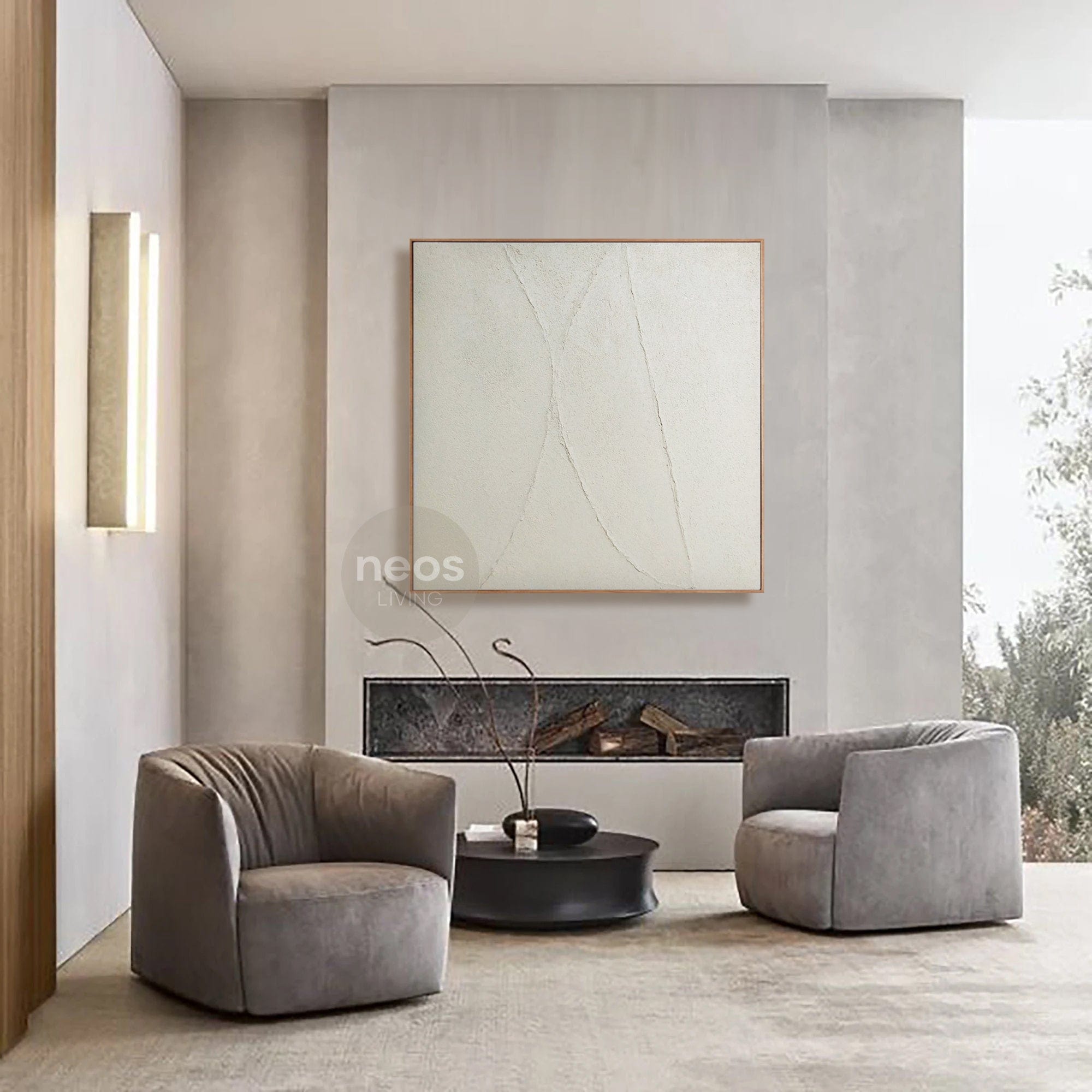 Beige Textured Abstract Minimalist Painting / Wall Art - NE0002