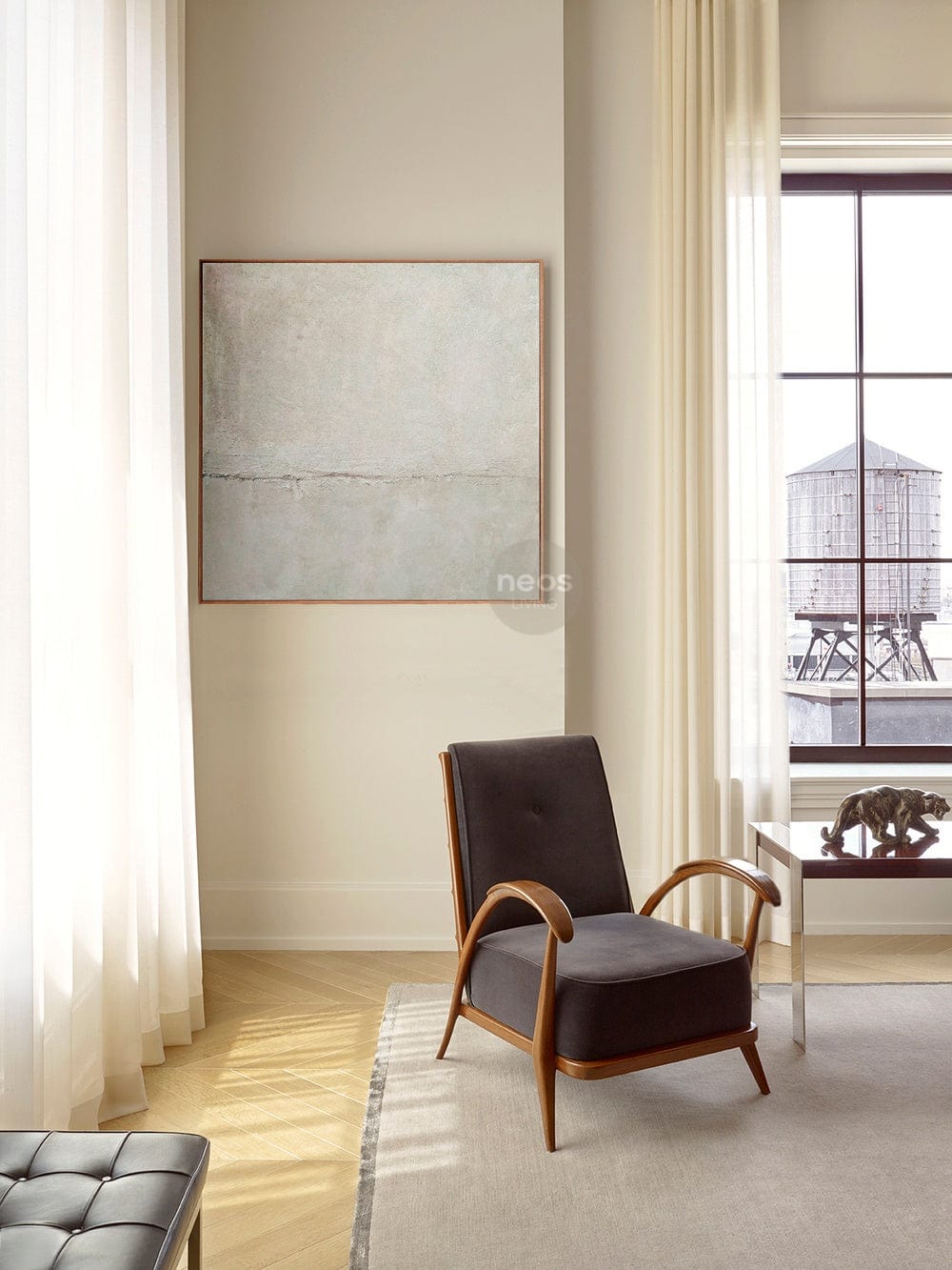 Beige / Grey Abstract Minimalist Painting / Wall Art - NE0006