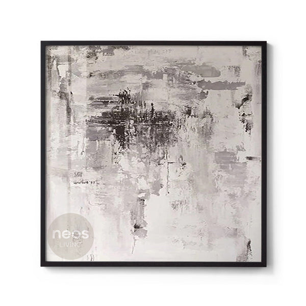 Grey / Black Abstract Minimalist Painting / Wall Art - NE0013
