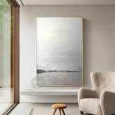 Grey / Beige / Black Abstract Minimalist Painting / Wall Art - NE0017