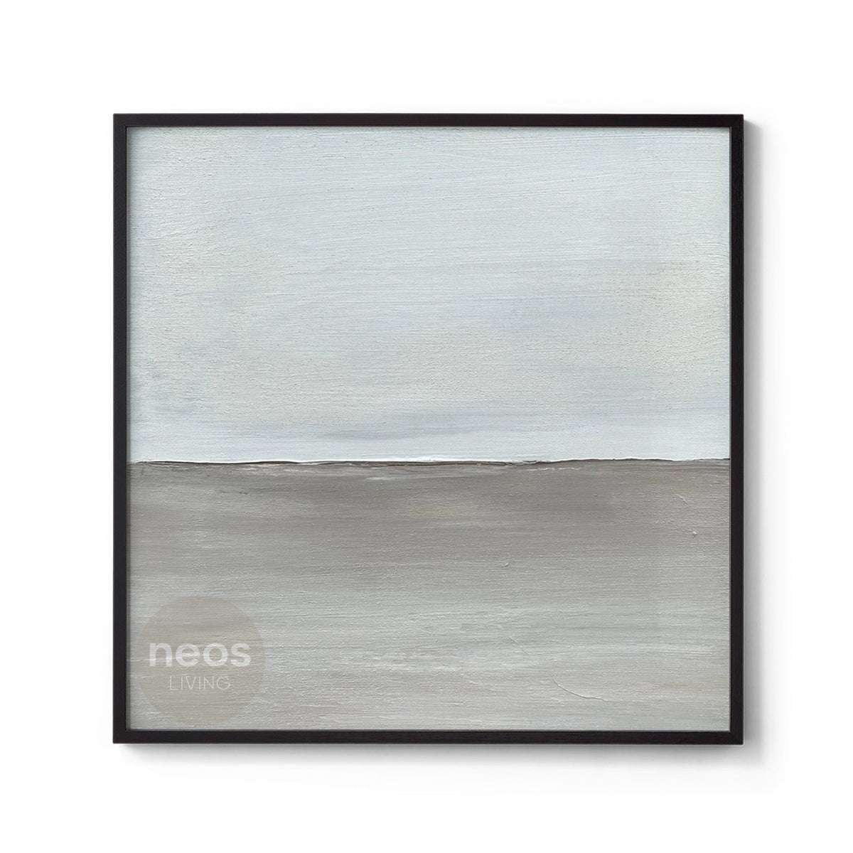 Light Blue / Grey / Black Abstract Minimalist Painting / Wall Art - NE0021