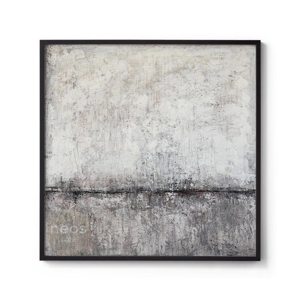 Grey / Beige / Black Abstract Minimalist Painting / Wall Art - NE0025