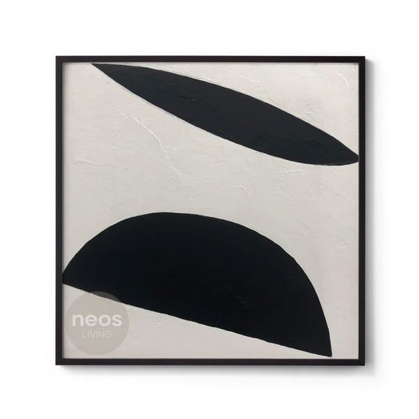 Black / White Geometric Abstract Minimalist Painting / Wall Art - NE0030