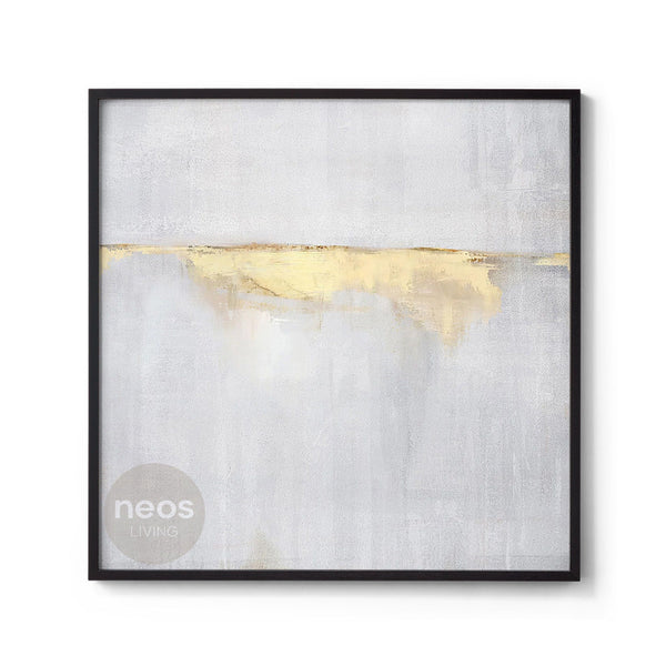 White / Gold Abstract Minimalist Painting / Wall Art - NE0036
