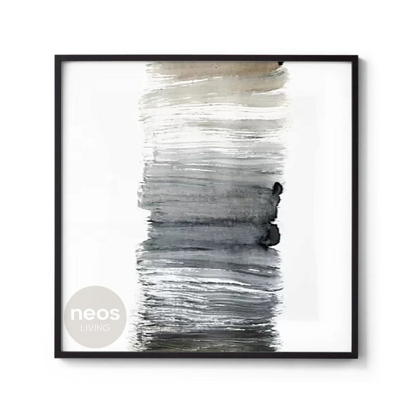 Grey / Brown / Black Brush Strokes Abstract Painting / Wall Art - NE0041