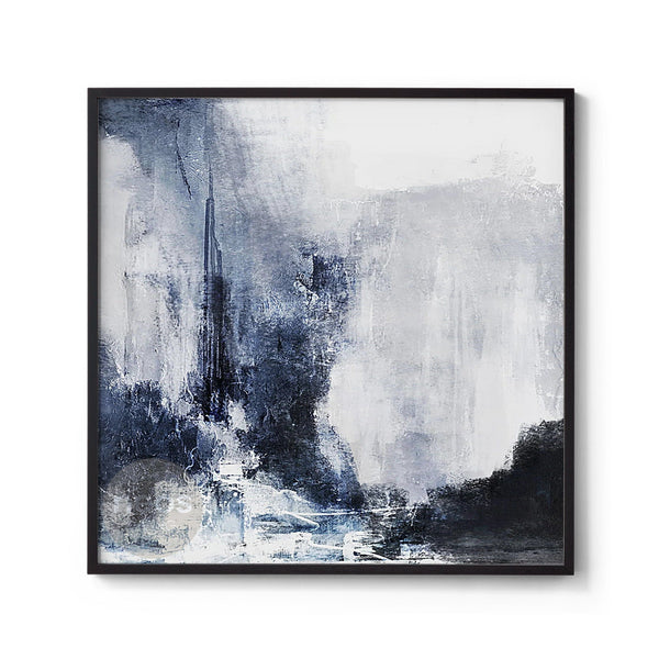 Blue / White Abstract Minimalist Painting / Wall Art - NE0046