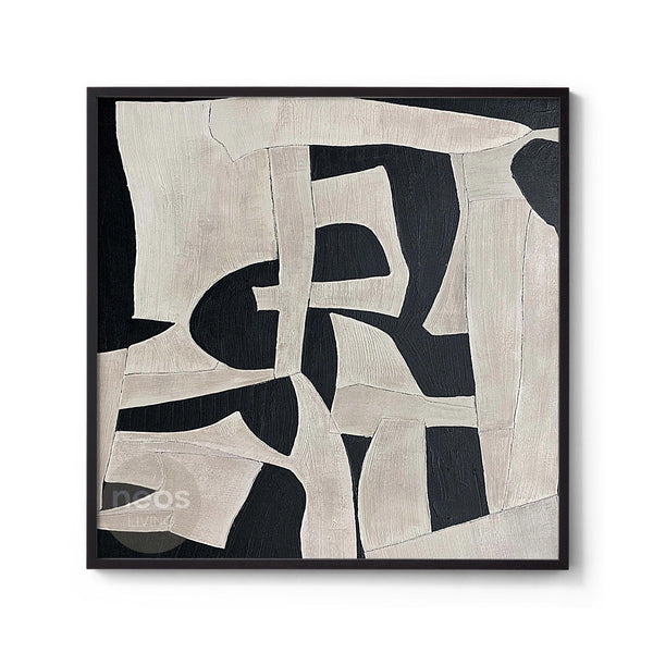 Black / White Geometric Abstract Painting / Wall Art - NE0052