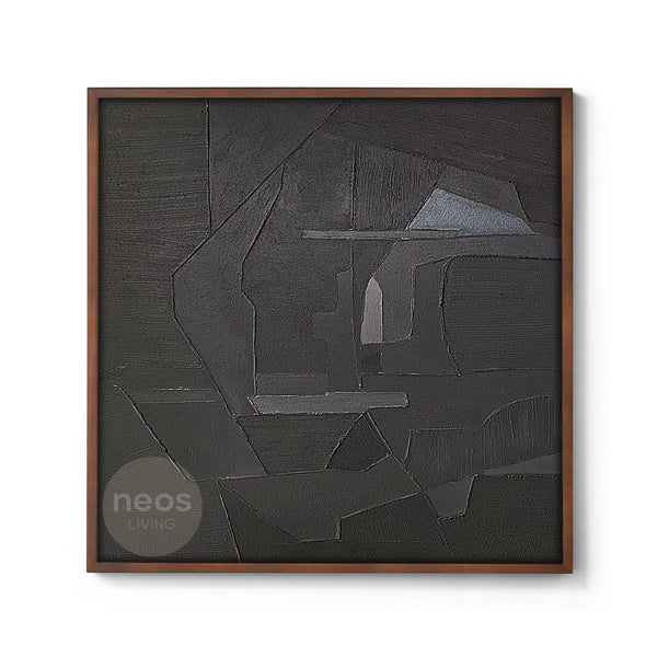 Black Textured Abstract Painting / Wall Art - NE0053