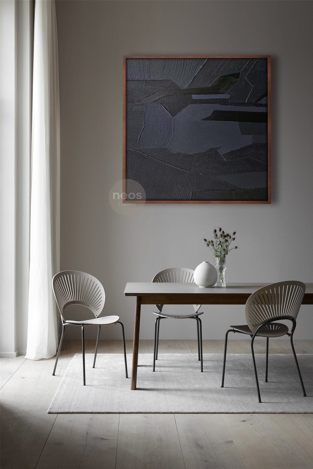 Black Textured Abstract Painting / Wall Art - NE0055