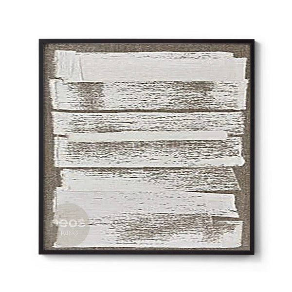 White / Beige Brush Strokes Abstract Minimalist Painting / Wall Art - NE0074