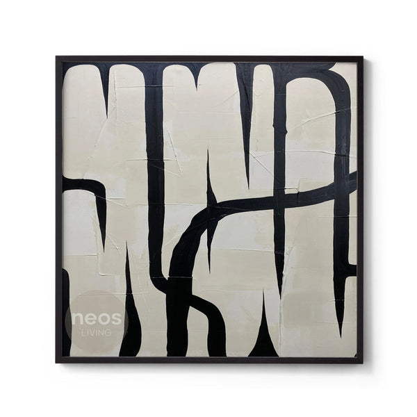Black / White Geometric Abstract Minimalist Painting / Wall Art - NE0078