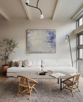 Blue / Light Blue / White Abstract Minimalist Painting / Wall Art - NE0089