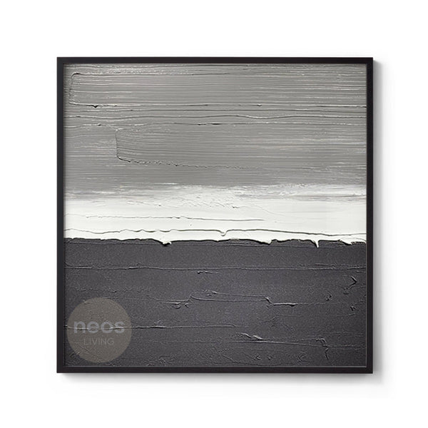 White / Grey Brush Strokes Abstract Minimalist Painting / Wall Art - NE0091