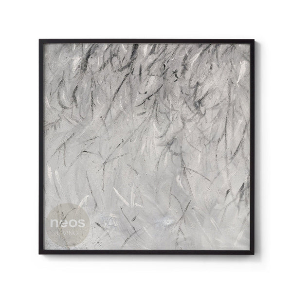 Grey / Black Brush Strokes Abstract Minimalist Painting / Wall Art - NE0092