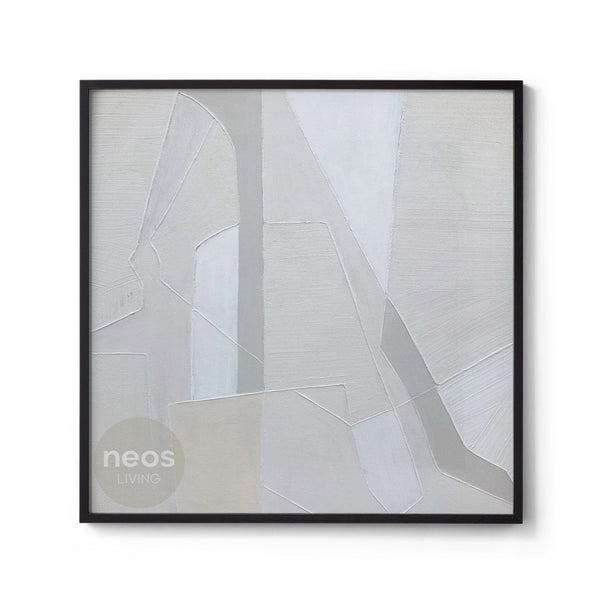 White / Grey Textured Abstract Painting / Wall Art - NE0096