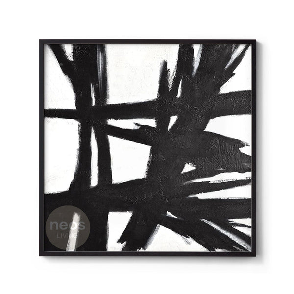 Black & White Abstract Painting / Wall Art - NE0104