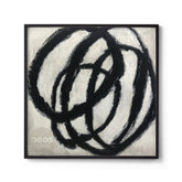 Black & White Abstract Painting / Wall Art "Circles" - NE0115