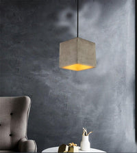 Rustic Cement Pendant LED Light in Loft Style - Bulb Included